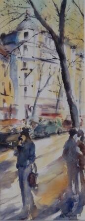 Peinture intitulée "Boulevard St Michel" par Véronique Le Forestier, Œuvre d'art originale