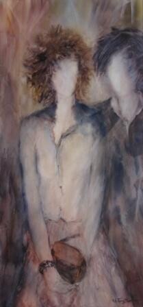 Painting titled "Tout près" by Véronique Le Forestier, Original Artwork