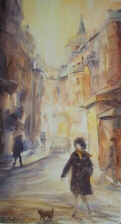 Painting titled "Promenade" by Véronique Le Forestier, Original Artwork