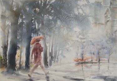 Painting titled "La rejoindre" by Véronique Le Forestier, Original Artwork