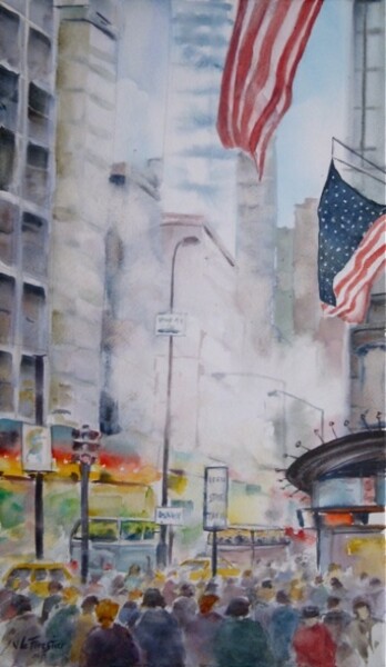 Painting titled "Agitation new yorka…" by Véronique Le Forestier, Original Artwork