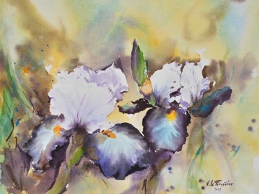 Painting titled "iris-1" by Véronique Le Forestier, Original Artwork