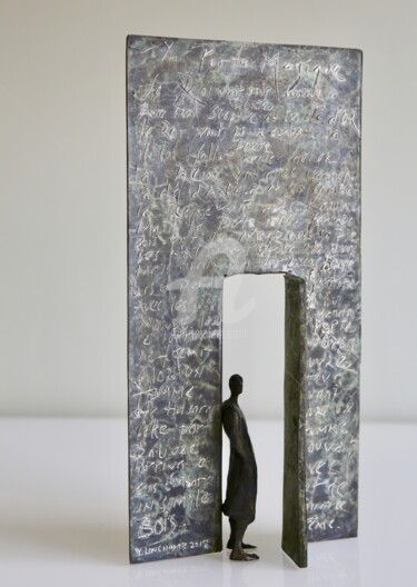 Skulptur mit dem Titel "la porte magique" von Veronique Lonchamp, Original-Kunstwerk, Bronze