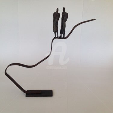 Sculpture titled "les courbes de l 'a…" by Veronique Lonchamp, Original Artwork, Bronze