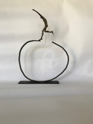 Sculpture intitulée "Sauter le pas" par Veronique Lonchamp, Œuvre d'art originale, Bronze