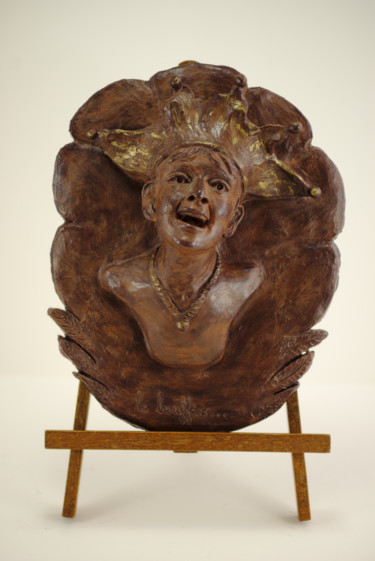 Sculpture intitulée "Le bouffon" par Véronique Lopez-Boiteux, Œuvre d'art originale, Terre cuite