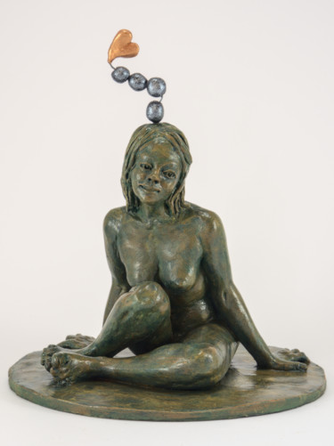 Скульптура под названием "Je suis amoureuse" - Véronique Lopez-Boiteux, Подлинное произведение искусства, Терракота