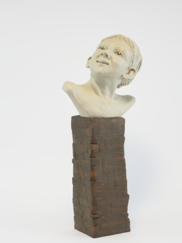 Скульптура под названием "Je te vois !" - Véronique Lopez-Boiteux, Подлинное произведение искусства, Терракота