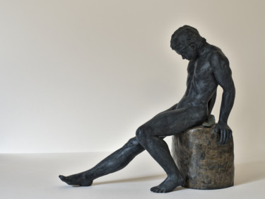 Sculpture intitulée "Adam" par Véronique Lopez-Boiteux, Œuvre d'art originale, Terre cuite