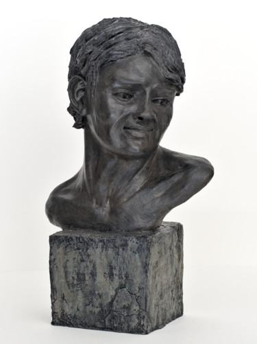 Escultura intitulada "Le jeune homme" por Véronique Lopez-Boiteux, Obras de arte originais, Terracota