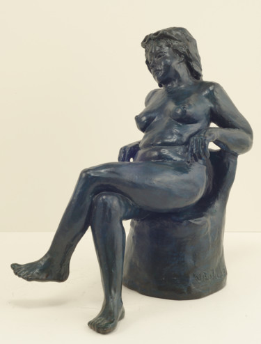 Sculpture titled "Un dimanche au sole…" by Véronique Lopez-Boiteux, Original Artwork, Terra cotta