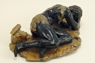 Скульптура под названием "Robinson" - Véronique Lopez-Boiteux, Подлинное произведение искусства, Терракота