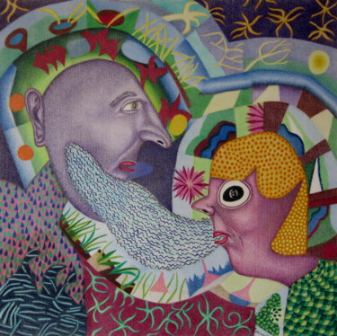 Dessin intitulée "Les poissons" par Véronique Lorimier, Œuvre d'art originale, Crayon