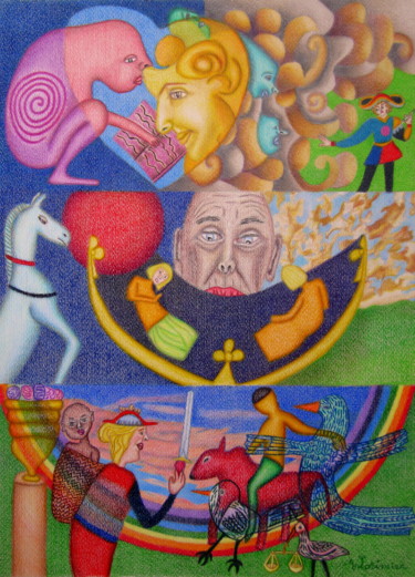 Une nouvelle pensée renversante Dessin intitulée "Une nouvelle pensée…" par Véronique Lorimier, Œuvre d'art originale, Crayon