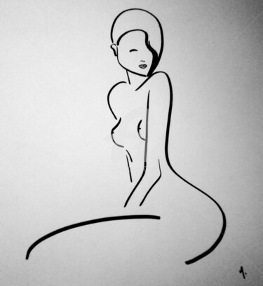 Drawing titled "Pure" by Véronique Marchese, Original Artwork, Marker