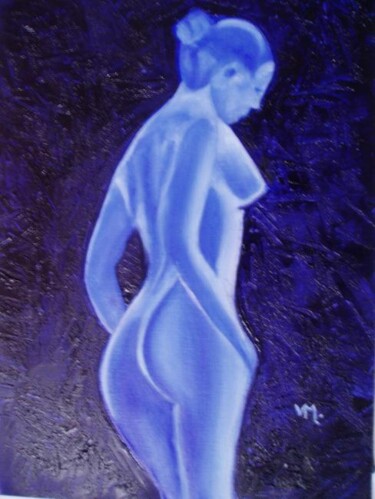 Peinture intitulée "Nudité bleue" par Véronique Martin, Œuvre d'art originale