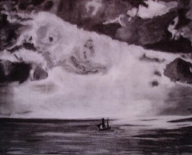 Peinture intitulée "Ciel d'orage" par Véronique Martin, Œuvre d'art originale