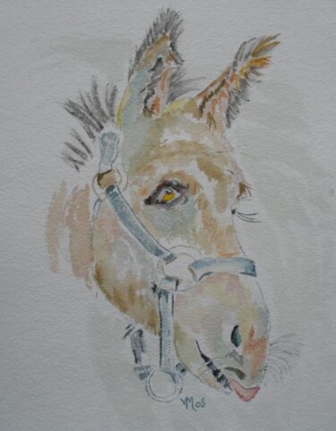 Peinture intitulée "petit âne" par Véronique Martin, Œuvre d'art originale