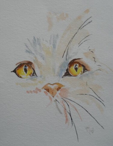 Painting titled "Chat" by Véronique Martin, Original Artwork