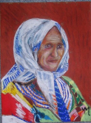 Malerei mit dem Titel "Marocaine" von Véronique Martin, Original-Kunstwerk