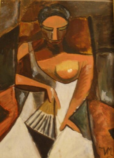 Painting titled "Reproduction Femme…" by Véronique Martin, Original Artwork