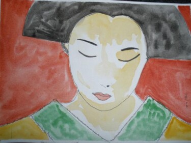 Painting titled "Femme de Pekin" by Véronique Martin, Original Artwork