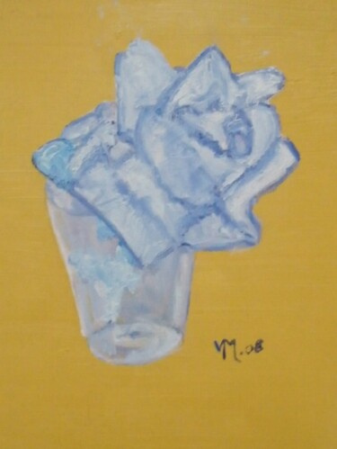 Painting titled "Rose Bleue Rep Mond…" by Véronique Martin, Original Artwork