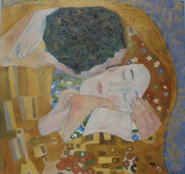 Malarstwo zatytułowany „Le Baiser rep Klimt” autorstwa Véronique Martin, Oryginalna praca