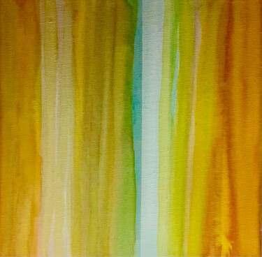 Peinture intitulée "Lignes couleurs 4" par Véronique Missud (Musique), Œuvre d'art originale, Encre Monté sur Châssis en bois