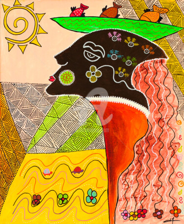 Peinture intitulée "BALI JOLIE" par Veronique Naffetat, Œuvre d'art originale, Huile