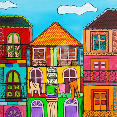 Painting titled "MAISON RECHERCHEE" by Veronique Naffetat, Original Artwork, Acrylic