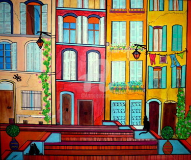 Painting titled "MARSEILLE : LE MYST…" by Veronique Naffetat, Original Artwork, Acrylic