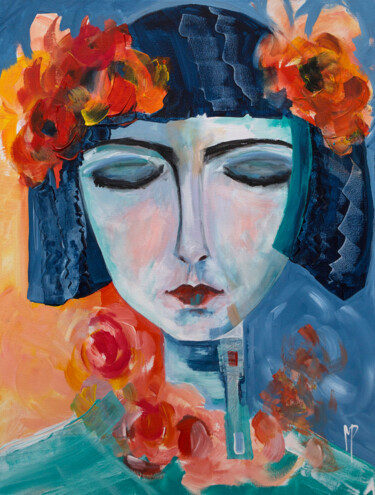 Painting titled "Carmen-09" by Véronique Piaser-Moyen, Original Artwork, Acrylic Mounted on Wood Stretcher frame