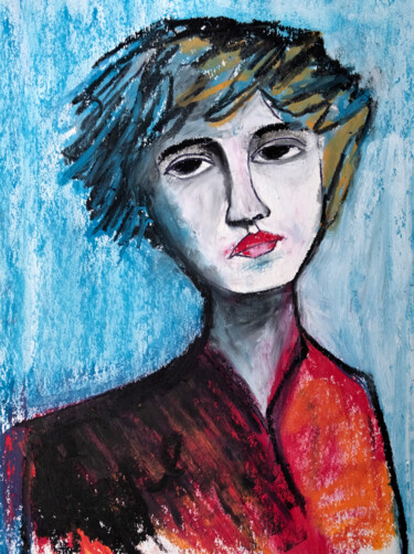 Картина под названием "La garçonne" - Véronique Piaser-Moyen, Подлинное произведение искусства, Пастель