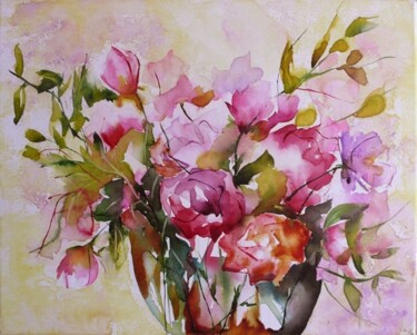 Peinture intitulée "Bouquet pour Yan (s…" par Véronique Piaser-Moyen, Œuvre d'art originale, Aquarelle