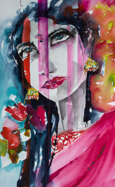 Painting titled "Movie star" by Véronique Piaser-Moyen, Original Artwork, Watercolor