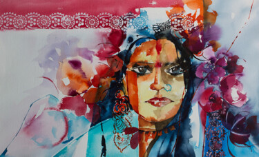 Painting titled "Gypsy" by Véronique Piaser-Moyen, Original Artwork, Watercolor