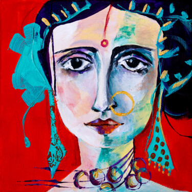 Peinture intitulée "Bharatanatyam" par Véronique Piaser-Moyen, Œuvre d'art originale, Acrylique