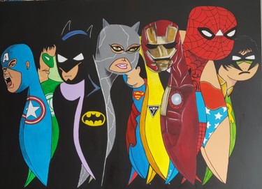 Painting titled "Marvel ciseaux" by Véronique Pinault, Original Artwork, Acrylic