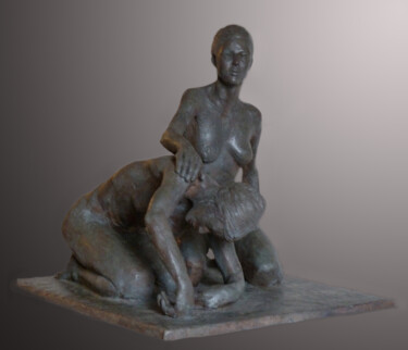 Sculpture titled "Amandine II" by Pico Sculpteur, Original Artwork, Terra cotta