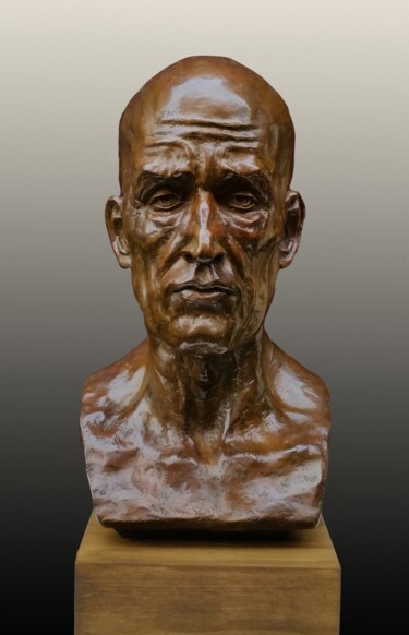 Γλυπτική με τίτλο "Vieil Homme II" από Pico Sculpteur, Αυθεντικά έργα τέχνης, Μπρούντζος