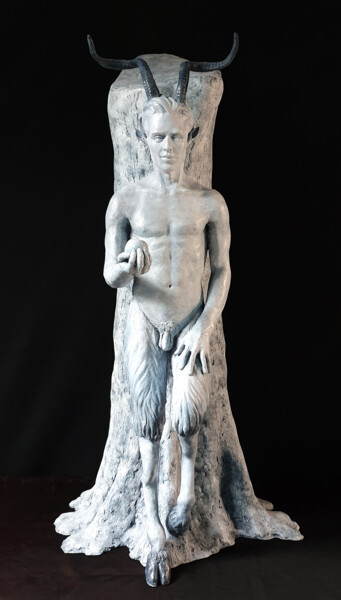 Skulptur mit dem Titel "L'invitation du Fau…" von Pico Sculpteur, Original-Kunstwerk, Harz