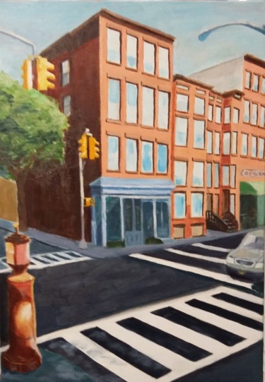 Schilderij getiteld "Brooklyn" door Véronique Régis, Origineel Kunstwerk, Olie