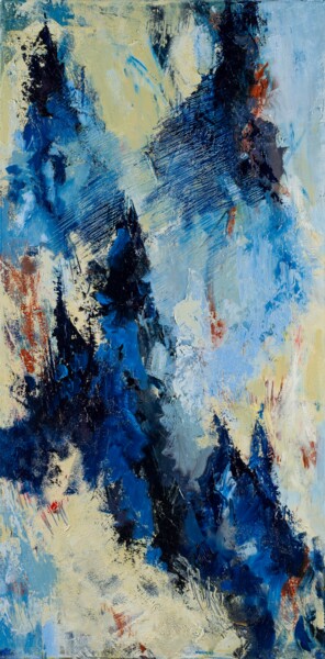 Peinture intitulée "Une nuit entière" par Véronique Rémond (Houssa Kýu), Œuvre d'art originale, Huile Monté sur Châssis en b…