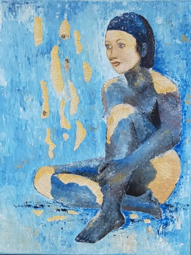 Peinture intitulée "Mélancolie" par Véronique Rendu, Œuvre d'art originale, Acrylique Monté sur Châssis en bois