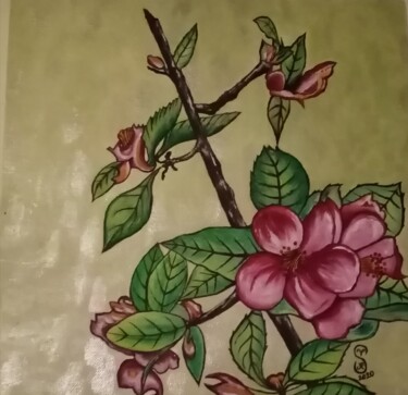 Pintura intitulada "Fleurs" por Véronique Nelly Schirer, Obras de arte originais, Acrílico
