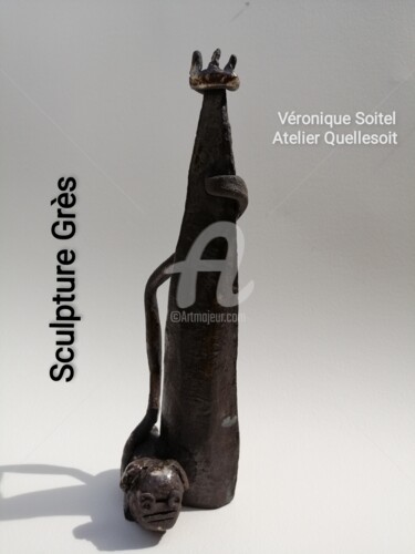 Sculptuur getiteld ""titine"" door Véronique Soitel, Origineel Kunstwerk, Klei