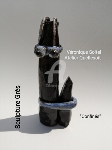 Sculpture intitulée "confinés" par Véronique Soitel, Œuvre d'art originale, Argile