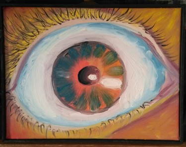Peinture intitulée "L’œil sur le Monde 1" par Véronique Thomas, Œuvre d'art originale, Huile