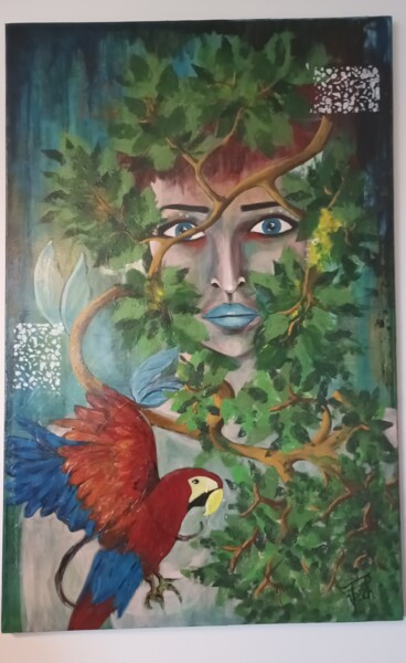 Pintura intitulada "Natur'elle" por Véronique Troch, Obras de arte originais, Acrílico